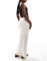 Brave Soul linen look maxi skirt in stone