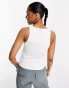 Vero Moda racer neck vest top in white