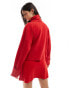 ASOS DESIGN super soft roll neck jumper with cuff detail in red