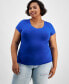 Trendy Plus Size V-Neck Short-Sleeve T-Shirt