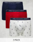 Polo Ralph Lauren 3 pack trunks with logo waistband in red white navy