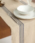 Checked linen table runner