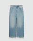 Women's Frayed Hem Detail Denim Skirt