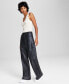 Women's Faux-Leather High-Rise Cargo Pants, Created for Macy's