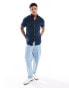 Superdry Studios casual linen shirt in navy