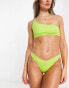 Monki – Bikinioberteil in Limettengrün mit One-Shoulder-Träger