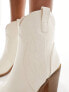 Glamorous Wide Fit western ankle boots in cream