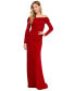 Juniors' Metallic Shirred Off-The-Shoulder Gown