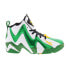 Reebok Hurrikaze II Mens Green Leather Lace Up Athletic Basketball Shoes