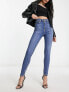 ASOS DESIGN push up skinny jean in mid blue - MBLUE