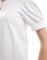 Vero Moda t-shirt with puff sleeves in white