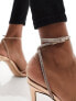 Steve Madden Slayed embellished strap heeled sandals in rose gold