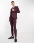 ASOS DESIGN skinny suit jacket in burgundy gingham