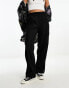 Only wide leg cargo trousers in black