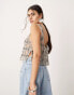 ASOS EDITION geo embellished cut work vest top in silver