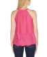 Women's Embroidered Hem Sleeveless Top