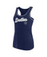 Women's Navy Dallas Cowboys Wordmark Logo Racerback Scoop Neck Tank Top