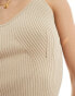 Vero Moda Aware fine knit vest top in beige