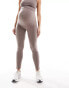 Mamalicious Maternity over the bump seamless ribbed legging co-ord in taupe