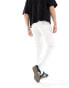 DTT rigid cropped tapered fit jeans in white