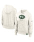 Women's Cream New York Jets Gym Retro Pullover Hoodie