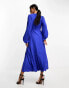 Closet London balloon sleeve midaxi dress in cobalt