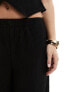 Vero Moda plisse wide leg trouser co-ord in black