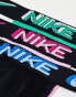 Nike Dri-Fit 3 pack microfibre jock straps in black, green and pink