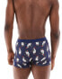 ASOS DESIGN trunks with christmas penguins in navy