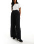 Stradivarius fluid pleat front trouser in black