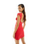 ASOS DESIGN ruched bodycon mini dress in red