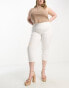 Simply Be cropped denim skinny jeggings in white