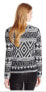 Lucky Brand Women's Long Sleeve Sweater Scoop Neck Jacquard Black White Multi S