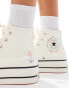 Converse – Chuck Taylor All Star Lift Hi – Sneaker in Weiß mit Blumen-Stickerei