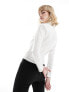 Mango zip front shirt in white