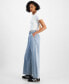 Women's High-Rise Pleat Front Wide-Leg Jeans, Created for Macy's