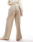 Pimkie tailored boxer trim straight leg trousers in beige