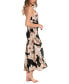 Women's Printed V-Neck Satin Nightgown