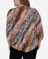 Plus Size Rue Rivoli Diagonal Animal Print Top With Necklace