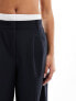 Bershka boxers detail tailored trousers in navy