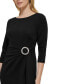 Embellished-Side-Buckle Scuba Crepe Dress