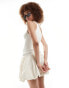 Mango knit top puffball dress in white