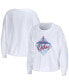 Women's White Houston Oilers Gridiron Classics Domestic Cropped Long Sleeve T-shirt