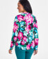 Petite Printed Zip-Pocket Long-Sleeve Top, Created for Macy's