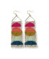 Gloria Half Circles Beaded Fringe Earrings on Brass Triangle