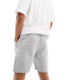 DTT jersey shorts in light grey marl