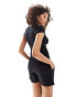 Pimkie slinky scoop neck cap sleeve top in black