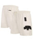 Men's Cream San Antonio Spurs Triple Tonal Woven Shorts