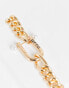 WFTW pearl clasp chain necklace in gold