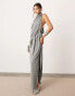 ASOS EDITION sleeveless draped slouchy halter midi dress in grey